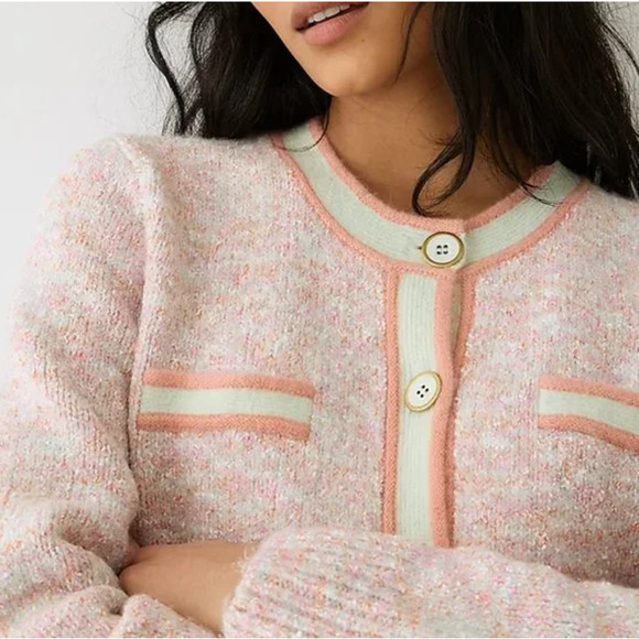 J. Crew Marled Sweater Lady Jacket Merino Wool Blend Button Front Cardigan - Picture 2 of 14